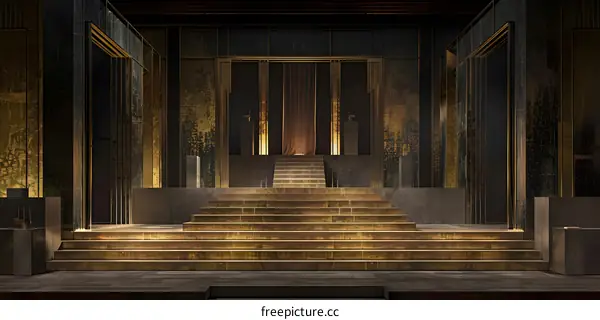 Gold and Black  Theatrical Stage Set Design