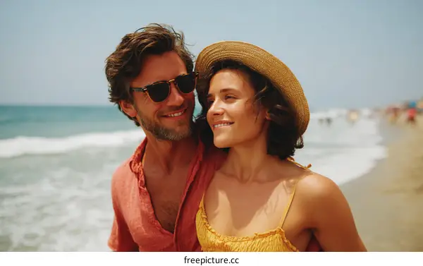 Couple enjoying the beach vacation