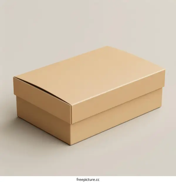 Light brown cardboard box with lid