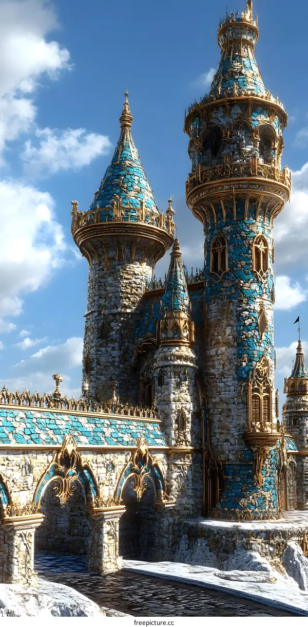Fantasy Castle with Golden Details