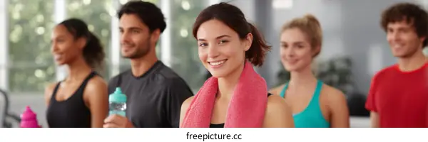 Diverse Group of People Exercising in a Gym