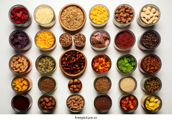 Colorful bowls of ingredients