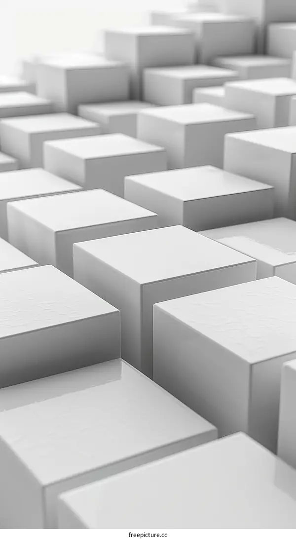 Abstract White Cube Arrangement