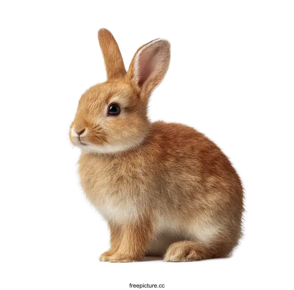 [Transparent Background PNG]Adorable Baby Rabbit Portrait Against White Background