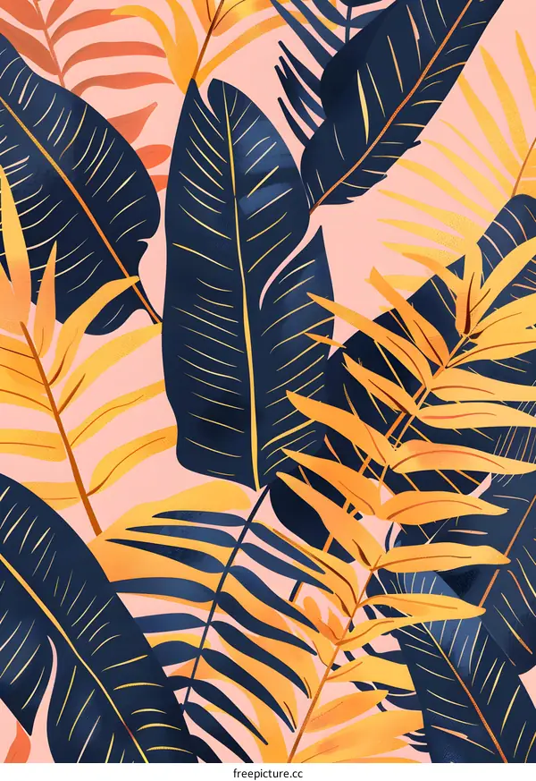 Tropical Leaves Pattern Illustration