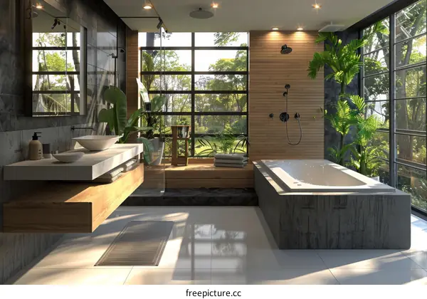 Modern Tropical Bathroom Interior Design