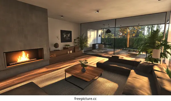 Modern Living Room Interior Design Illustration