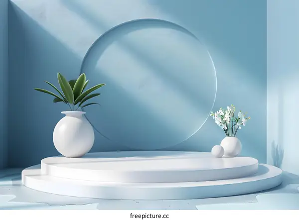 Combination of Geometric Shapes and Plants