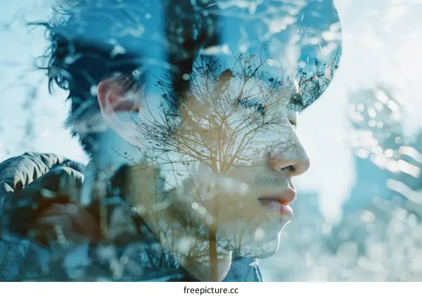 A man with a tree growing out of his head