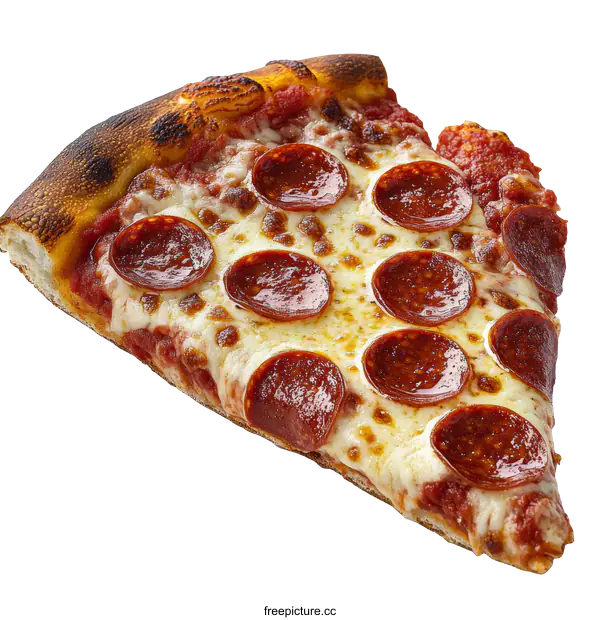 [Transparent Background PNG]Delicious Pepperoni Pizza Slice Close-up