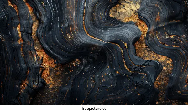 Black and gold abstract painting