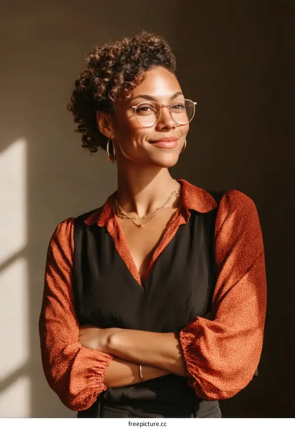 Confident Woman in Stylish Autumn Outfit