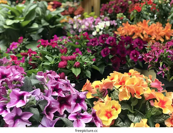 Colorful Flowers in Pots