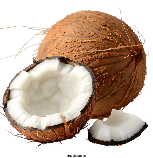 [Transparent Background PNG]A coconut on a white background