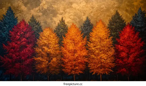 Autumnal Forest Impressionist Artwork