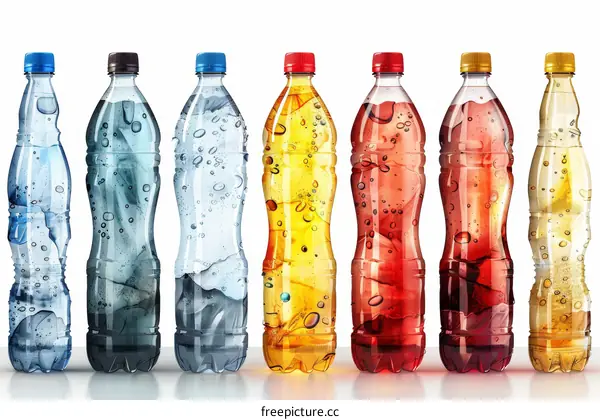 Bottles with colored liquids