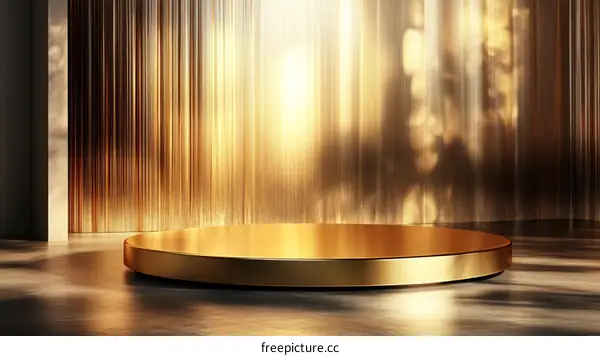 Golden Round Podium Display Background