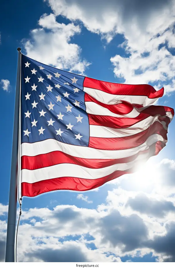 Waving American Flag