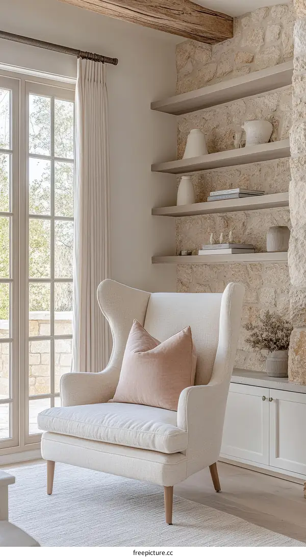 Modern Farmhouse Living Room with Wingback Chair