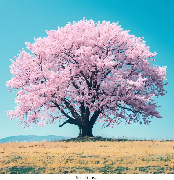 Solitary Cherry Blossom Tree