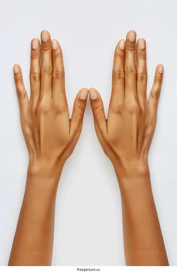 Two Hands Gesture On White Background
