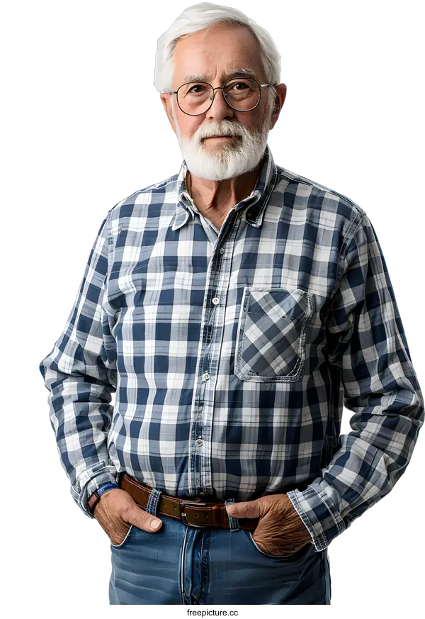 [Transparent Background PNG]Portrait of a Senior Man