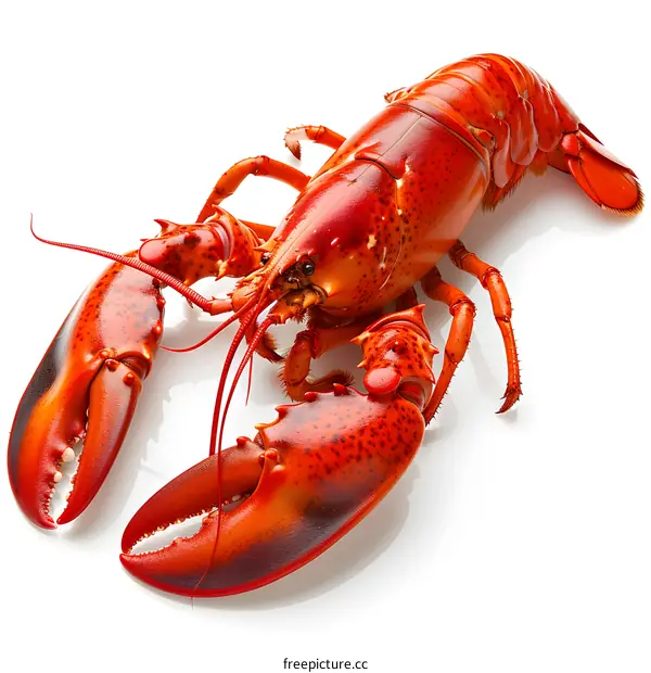 A bright red lobster