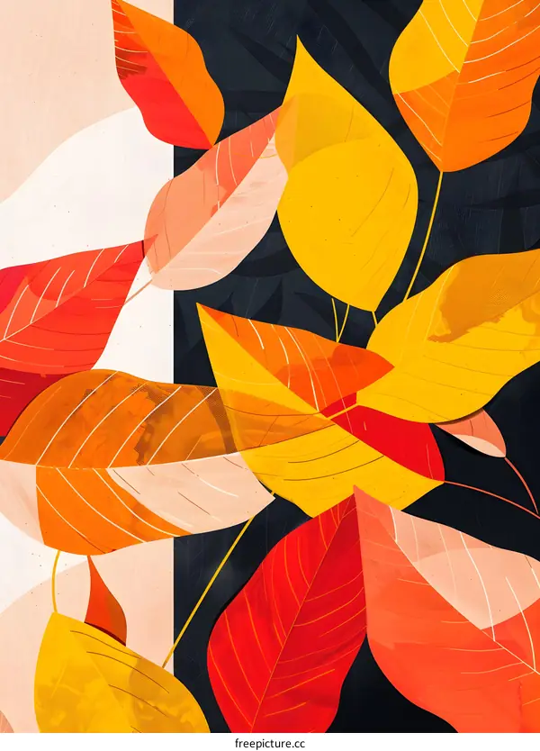 Abstract Autumn Leaves Illustration
