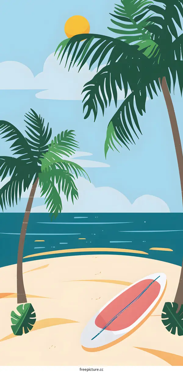 Tropical Beach Summer Illustration