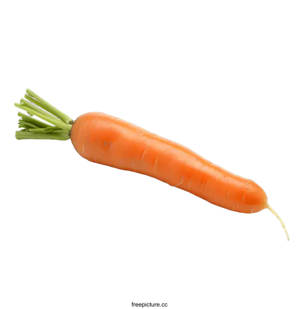 [Transparent Background PNG]Single Fresh Carrot on White Background