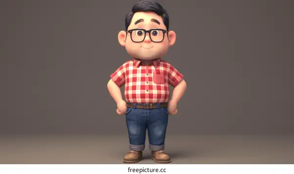 Portrait of a Cheerful Chubby Man