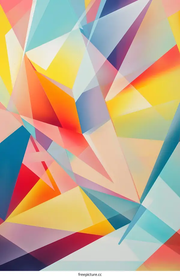 Abstract Colorful Geometric Shapes Digital Art Illustration