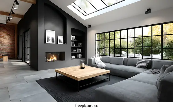 Modern Industrial Living Room Interior Design