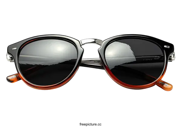 [Transparent Background PNG]Stylish Round Sunglasses with Gradient Color