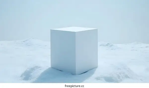 White Cube Product Display Minimalist Mockup