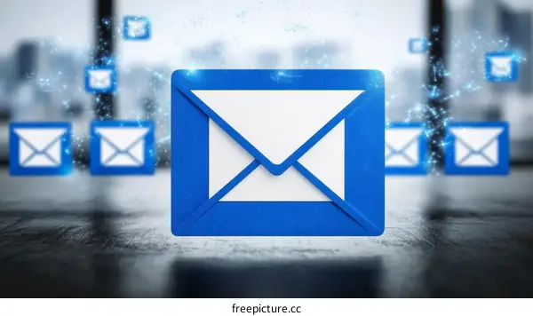 Modern Blue Email Icon Illustration