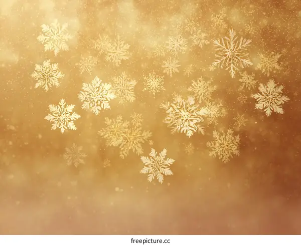 Golden Snowflake Background Illustration