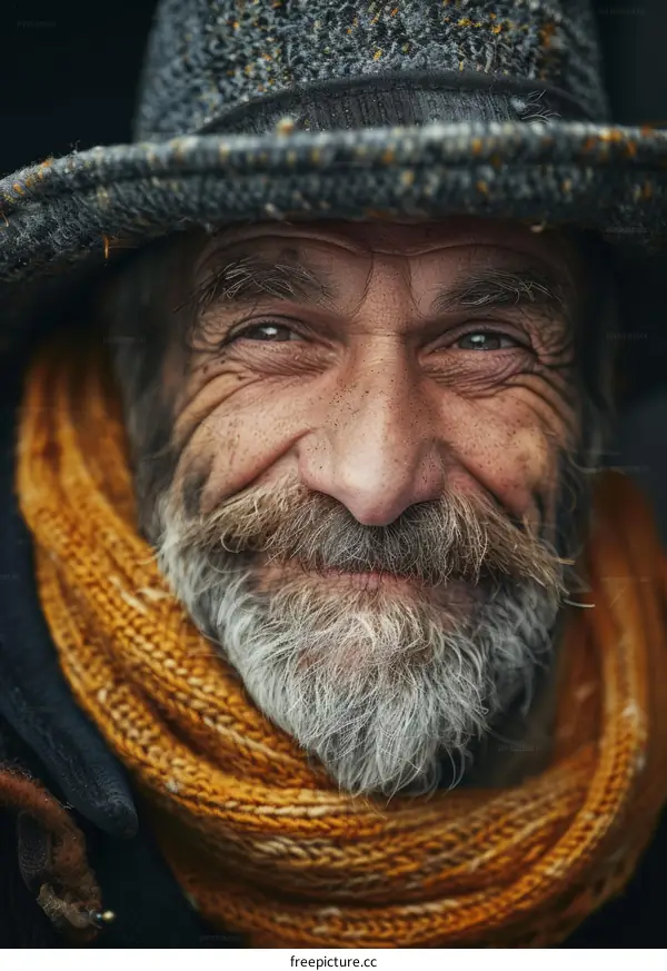 Close-up Portrait of a Senior Man with a Warm Expression