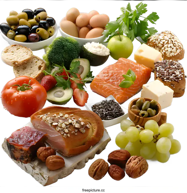 [Transparent Background PNG]Healthy Food Ingredients for a Balanced Diet