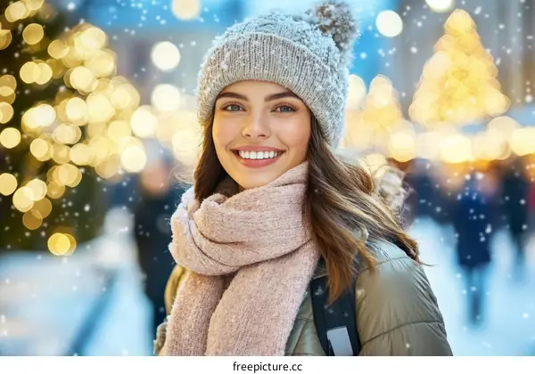 Winter Wonderland Winter Festive Woman Portrait