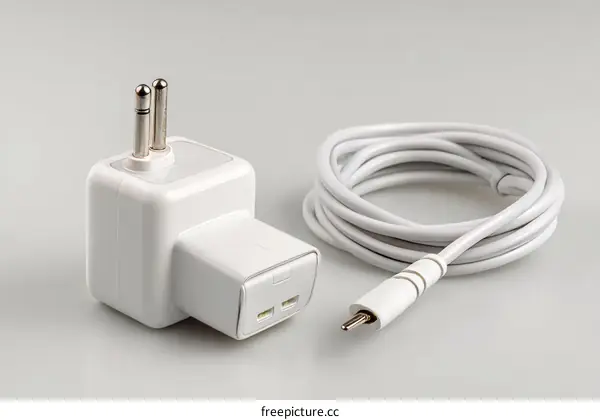 White Modern Charger Cable and Adaptor Set