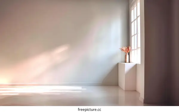 Empty Modern Room with Sunlight and Window