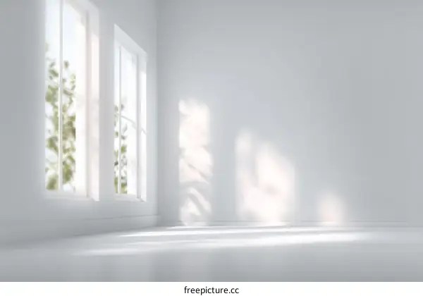 Modern Minimalist Empty Room with Natural Light