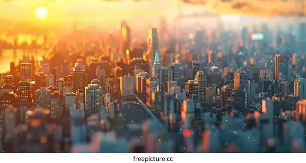 Sunrise Cityscape Illustration