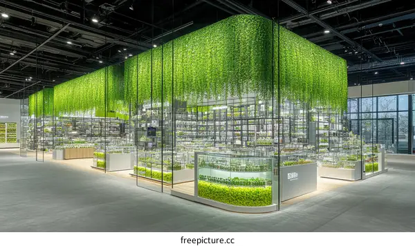 Modern Botanical Plant Display Area Interior Design