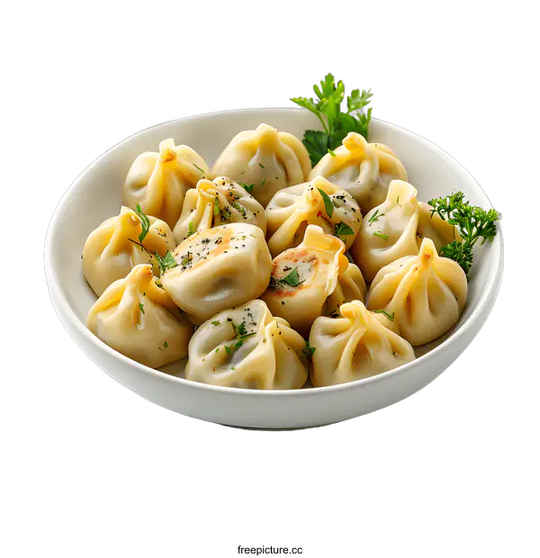 [Transparent Background PNG]dumplings in white bowl