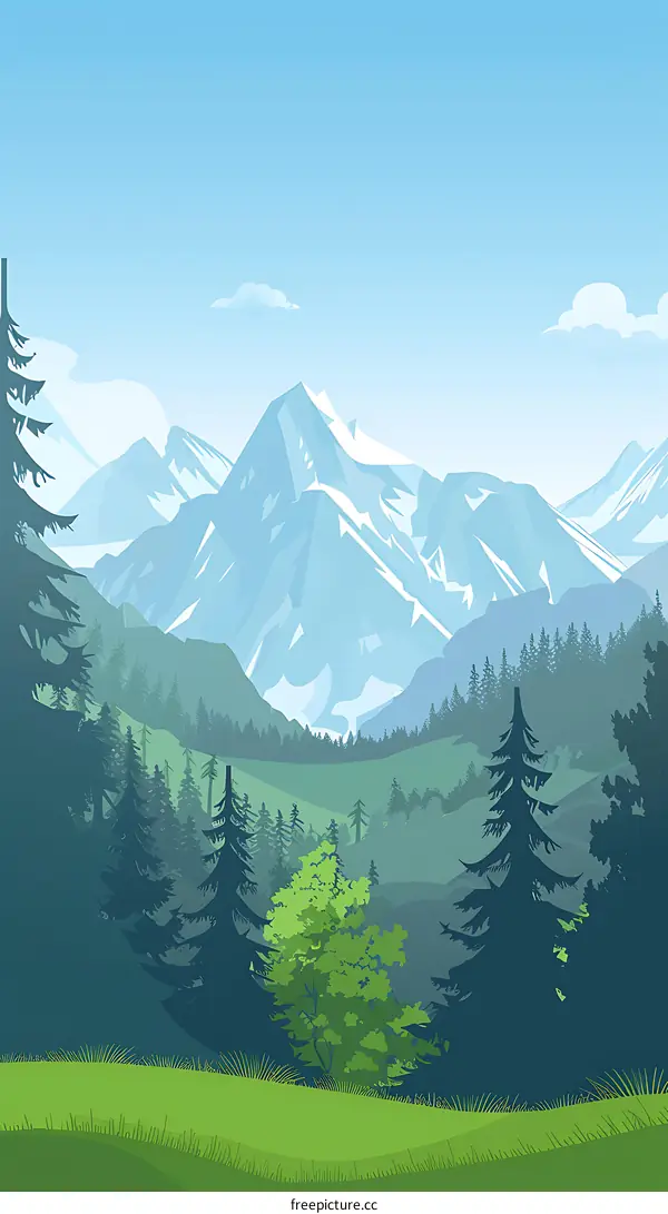 Green Mountain View in Nature Landscape