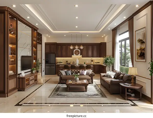 brown wooden shelf and brown leather sofa in living room