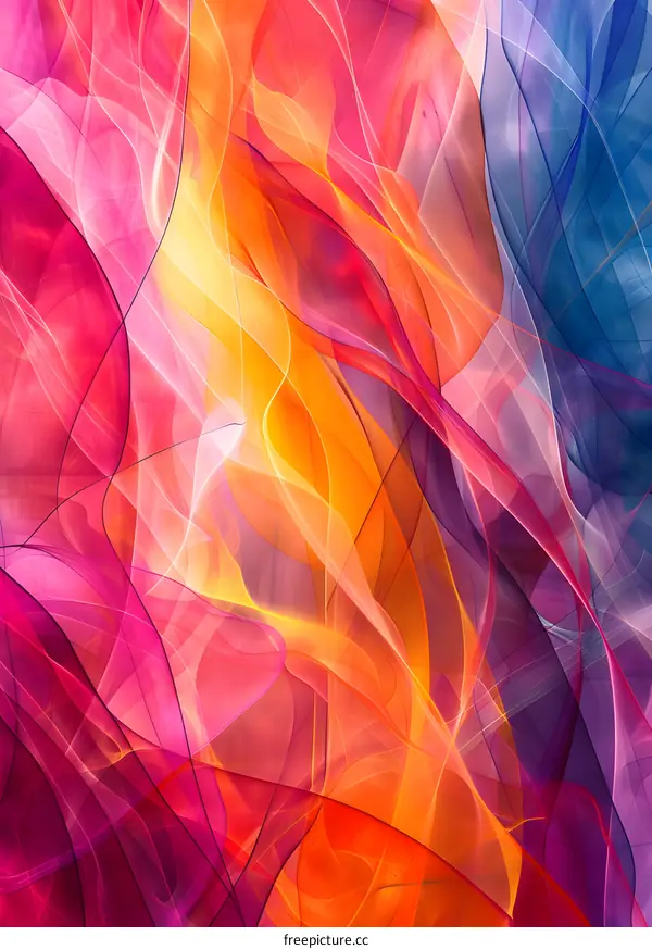 Abstract Colorful Swirling Lines Background