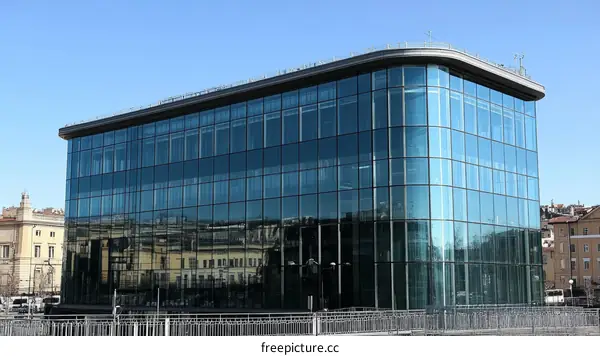 Modern Glass Facade Building Architecture in City